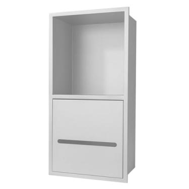 Imagem de Organizador de chuveiro de aço inoxidável 304 – Prateleira de parede impermeável para xampu e artigos de higiene pessoal, armazenamento de alcova embutido para banheiro e quarto – Solução durável e