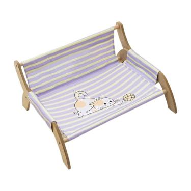 Imagem de Espreguiçadeira para gatos | Cama de para gatinhos, respirável, relaxante, listrada, descanso, para gatos, filhotes, adultos, apartamento para animais de estimação, sala de estar, ambientes