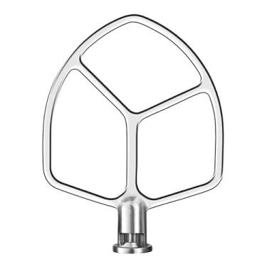 Imagem de Batedeira plana de aço inoxidável compatível com a batedeira KitchenAid Series 5qt-6qt Bowl-Lift, adequada para K5, KG25, KV25, KP26, KT26, lavável na lava-louças, durável, sem resíduo