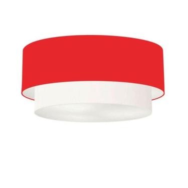 Imagem de Plafon Para Banheiro Cilíndrico Sb-3024 Cúpula Cor Vermelho Branco