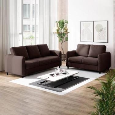 Imagem de Conjunto Sofá 2 e 3 Lugares em Veludo CabeCasa MadeiraOriginals - Cabe
