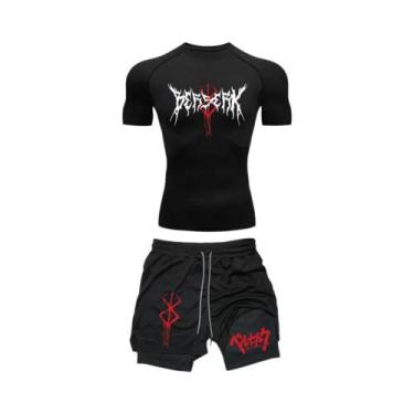 Imagem de Camiseta De Compressão Para Treino Masculina Anime Berserk, Secagem Rá