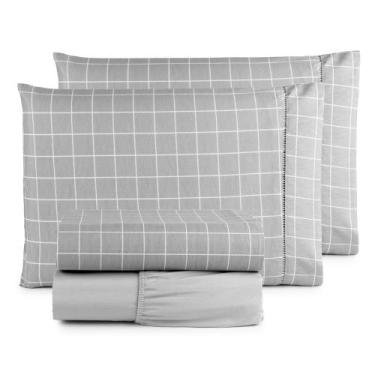 Imagem de Jogo de Cama King 4 Peças Estampado 100% Algodão 180 Fios  Conforto Pr