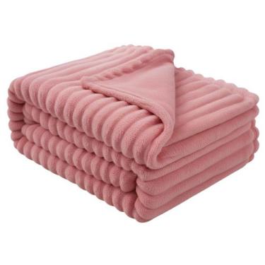 Imagem de Manta Cobertor Canelada Casal Soft Riscada Aveludada 2,0x1,80 microfib