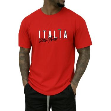 Imagem de Camiseta Masculina Itália Retro Básica Toque Macio e Durável-Masculino