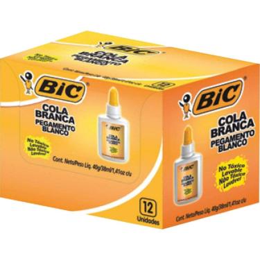 Imagem de Cola Escolar Branca Lavável 40G - Caixa com 12-  BIC
