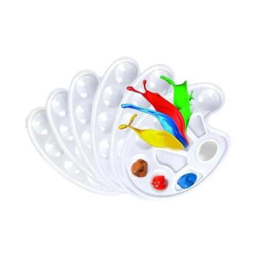 Imagem de Paletas De Arte Plásticas Em Forma Oval 2/6/8/10 Pacotes Para Tintas D