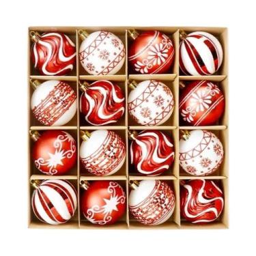 Imagem de Conjunto De 16 Bolas De Natal Inquebráveis De 236 Polegadas Para Decor