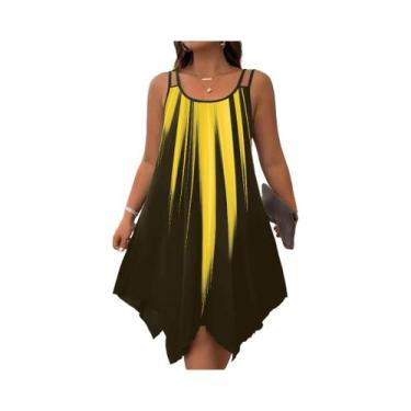 Imagem de Vestido feminino plus size elegante estilo boêmio com alça dupla e est