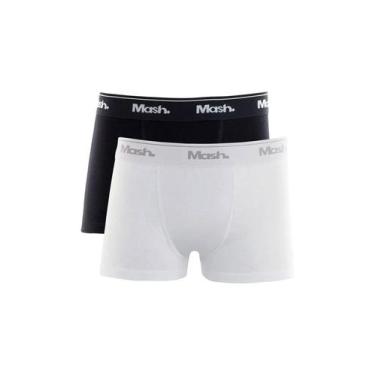 Imagem de Kit/2 Cueca Boxer Infantil Mash 110.07 Algodão T. P/GG, M, Pt00, Branc