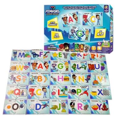 Imagem de Pj Masks Quebra Cabeça Educativo Alfabeto Letras 78 Peças, Colorido