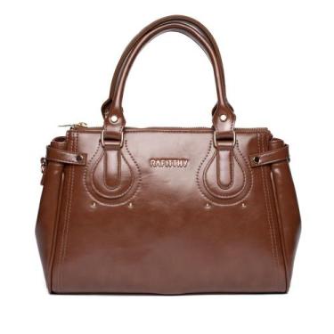 Imagem de Bolsa Feminina Rafitthy Tiracolo Média Verniz Marrom, Marrom, Único