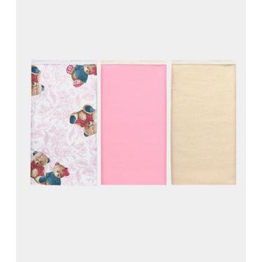 Imagem de Kit Três Panos de Boca Vivaldi Rosa, UN, Rosa