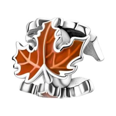 Imagem de Pingentes De Prata Esterlina 925 Com Temas De Outono: Esquilo, Folha D