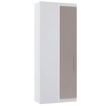 Imagem de Guarda Roupa De Canto Reto 90cm 1 Pt Alpes Luciane Móveis Branco Pf-cinammon Pf
