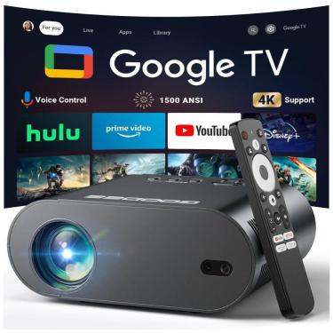 Imagem de Projetor 4K GooDee Preto Google TV WiFi 6 Bluetooth Dolby 1080P