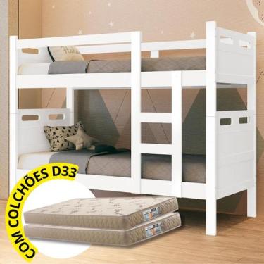 Imagem de Beliche Solteiro Robusta Multifuncional Vira Duas Camas Com Colchão D3