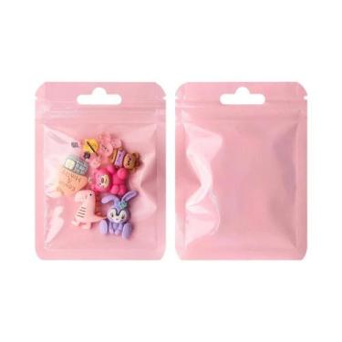 Imagem de Sacos Plásticos Transparentes Coloridos De Mylar 50 Unidades Com Fecho
