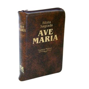 Imagem de Livro - Bíblia letra maior zíper - marrom
