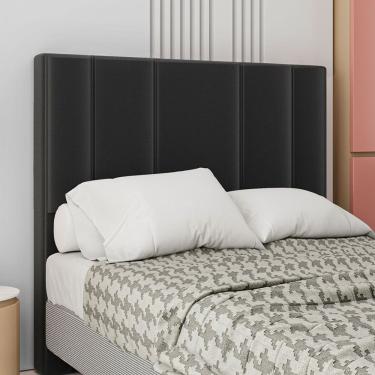 Imagem de Cabeceira Estofada Casal 140 Cm Rubi Corino Preto