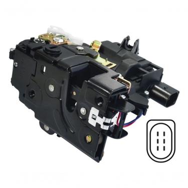 Imagem de Fechadura Elétrica da Porta Traseira Esquerda 3B4.839.015.AJ para Volkswagen Golf 1998 a 2006 e Passat 1996 a 2000 com 6