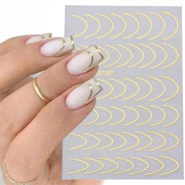 Imagem de Adesivo de Unhas STZ-C para Nail Art Gradiente 3D Azul Rosa Roxo Verde