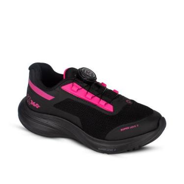 Imagem de Tênis Infantil Menina Kidy Super Leve Disc Preto/Pink Neon -, 33, Pret