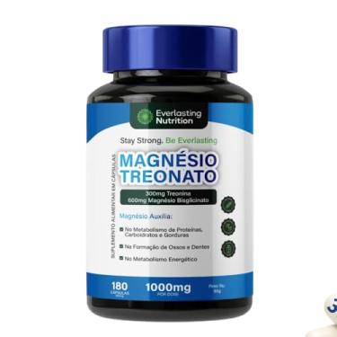 Imagem de Magnésio Treonato Everlasting Nutrition 180caps - Suplemento de 300mg de Treonina + 600mg de Bisglicinato de Magnésio para Sono, Energia e Fortalecimento Muscular