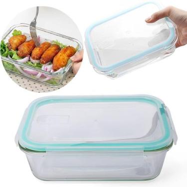 Imagem de Kit 2Pças - Pote Vidro Quadrado Hermético Reforçado 840 ML - Tesla Sto