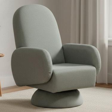 Imagem de Poltrona de Amamentação Com Balanço Giratória Cone Dolce D02 Tramado Verde C-296 - Lyam...