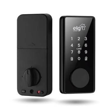 Imagem de ELG, SHFD701, Fechadura Digital Inteligente de Embutir WI-FI, Abertura e Fechamento por Senha, Cartão de Proximidade, Aplicativo ou Chave de Emergência, Preto