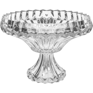 Imagem de VASO CENTRO DE MESA FRUTEIRA DE COZINHA MULTIUSO DECORAÇÃO REDONDO COM PÉ ECO CRYSTAL 2...
