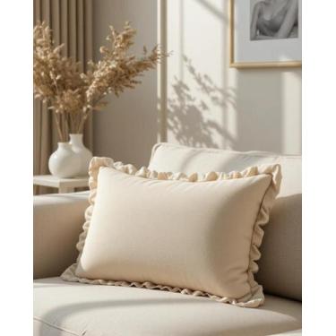 Imagem de KIT 02 CAPAS DE ALMOFADAS BABADO 30x50 - PREMIUM LUXO DECORAÇÃO - Casa