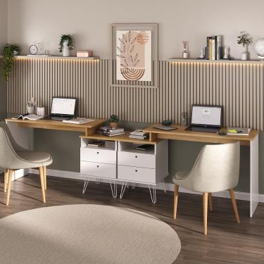 Imagem de Conjunto Para Escritório 2 Escrivaninhas Plus Olmo/Grafito Artany