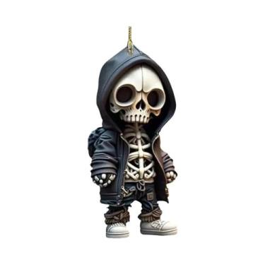 Imagem de Pingente De Esqueleto De Halloween Em Acrílico Para Decoração De Carro