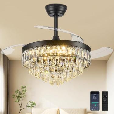 Imagem de Ventilador de teto Chandelier Deliyfans 42" Crystal LED 110V, 110V