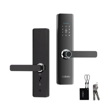 Imagem de Fechadura Eletronica Digital Porta Biometria Wifi Senha App Tuya Chave