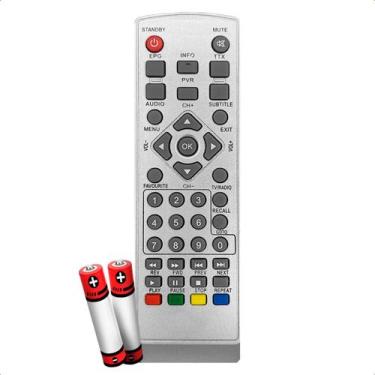 Imagem de Controle Remoto Compatível com Conversor Digital Tomate Cinza Pilhas I