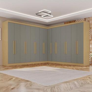Imagem de Guarda-roupa de Canto Modulado 15 Portas 6 Gavetas Inglaterra - Sallêt