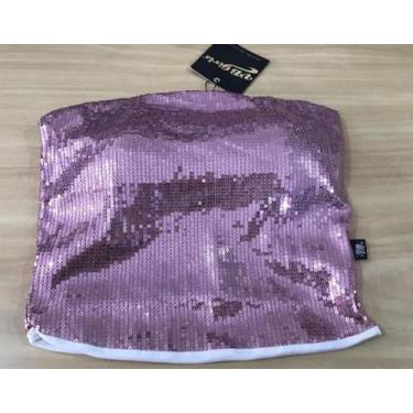 Imagem de Blusa Cropped em Paetê Brilhosa sem alça com Bojo Feminina - VB Girls,