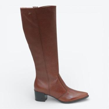 Imagem de Bota Pegada em Couro Feminina 28056102 Cor:MarromTamanho:37, Marrom, 3
