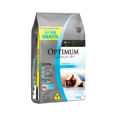 Imagem de Ração Optimum para Gatos Adultos Castrados 1+ Anos Sabor Carne - Leve 