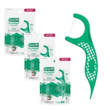 Imagem de Kit 3 Flosser Fio Dental Individual Forquilha com Haste Resistente 120