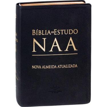 Imagem de Biblia de Estudo Almeida NAA Capa Couro Legítimo Luxo Preta - SBB