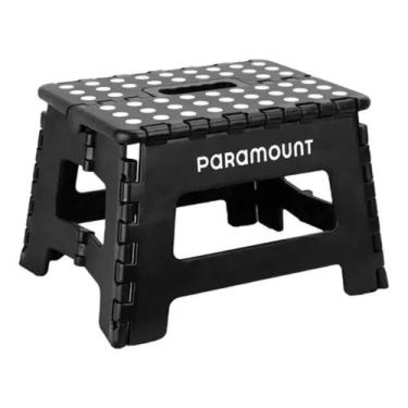 Imagem de Banqueta Escada Dobrável 1 Degrau 22cm Preto - Capacidade 150kg - Para