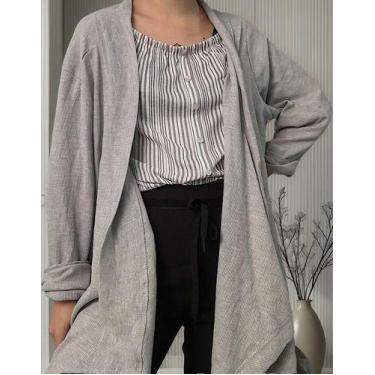 Imagem de N1227-Blusa De Frio Casaco Cardigan Longo Elegante Inverno 354k - Xumi