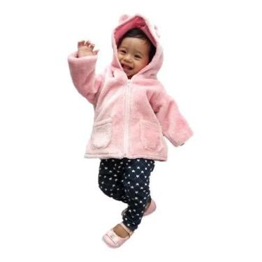 Imagem de Casaco pelúcia orelhinhas bebê - BLACK SAND, 03, Rosa gênero