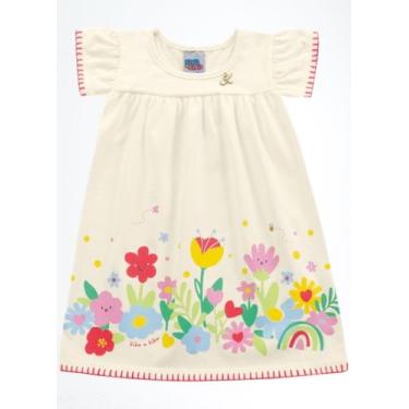 Imagem de Vestido manga curta feminino kiko e kika 13110, Off white, P