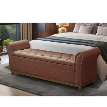 Imagem de Baú Para Quarto Cama Box Queen Size material sintético Estofado - D'Ju