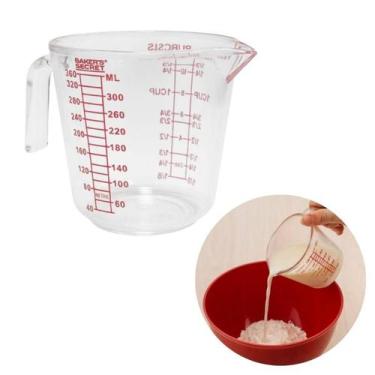 Imagem de Jarra Medidora Graduada Cozinha Bolo 360ml Transparente Luxo - Baker's